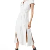 Alice and Olivia MIRANDA SHORT SLEEVE VEGAN LEATHER MIDI DRESS *FEATURED SHOPS | FEATURED SHOPS | DRESSES | CLOTHING
