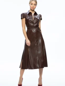 Alice and Olivia MIRANDA VEGAN LEATHER MIDI DRESS *FEATURED SHOPS | FEATURED SHOPS | DRESSES | CLOTHING