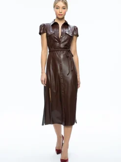 Alice and Olivia MIRANDA VEGAN LEATHER MIDI DRESS *FEATURED SHOPS | FEATURED SHOPS | DRESSES | CLOTHING
