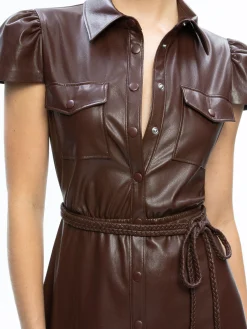 Alice and Olivia MIRANDA VEGAN LEATHER MIDI DRESS *FEATURED SHOPS | FEATURED SHOPS | DRESSES | CLOTHING