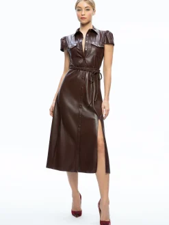 Alice and Olivia MIRANDA VEGAN LEATHER MIDI DRESS *FEATURED SHOPS | FEATURED SHOPS | DRESSES | CLOTHING