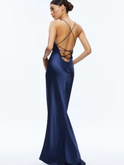 Alice and Olivia MONTANA LACE UP BACK MAXI GOWN AZURE*DRESSES | DRESSES | CLOTHING