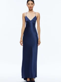 Alice and Olivia MONTANA LACE UP BACK MAXI GOWN AZURE*DRESSES | DRESSES | CLOTHING