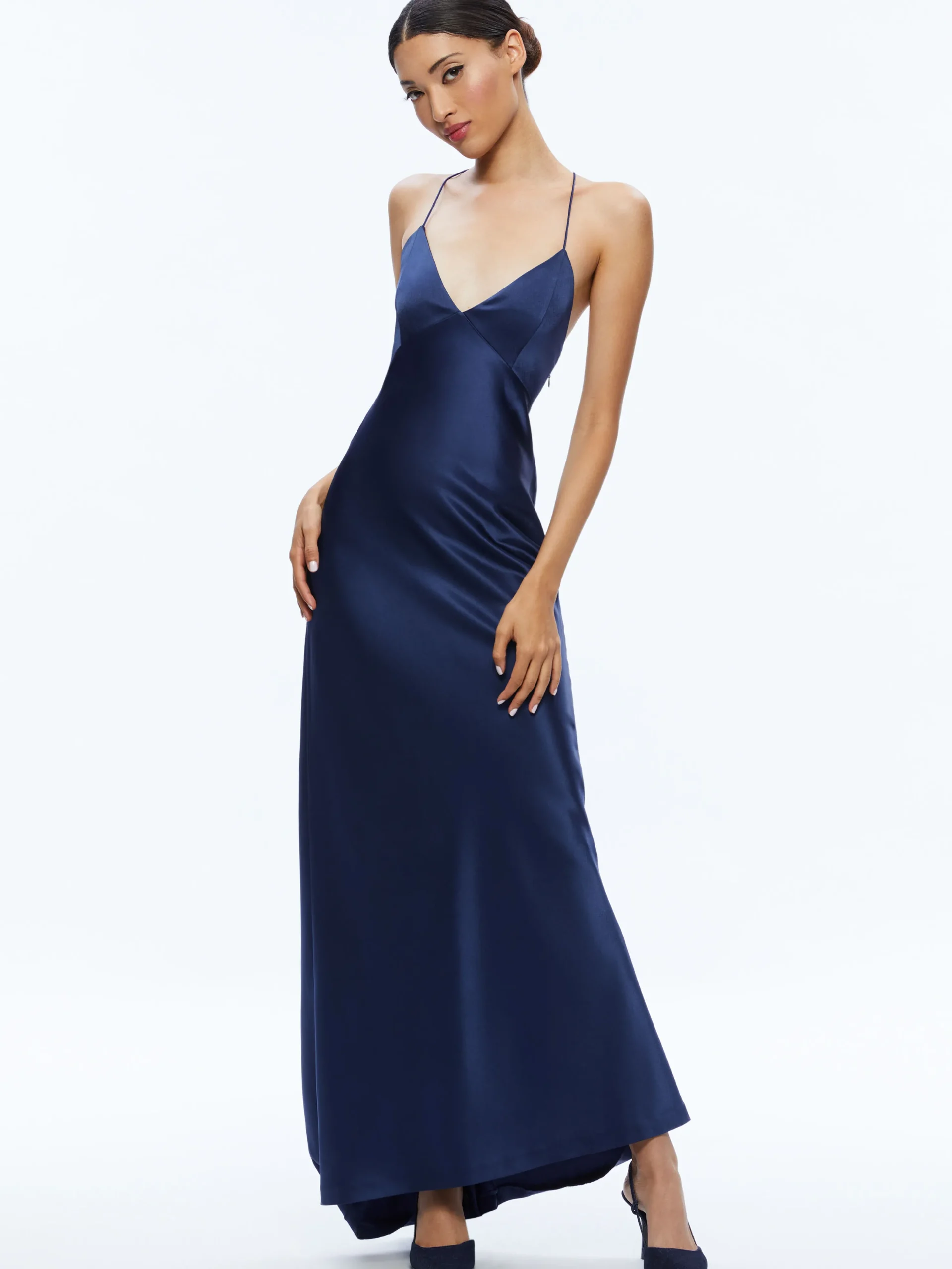 Alice and Olivia MONTANA LACE UP BACK MAXI GOWN AZURE*DRESSES | DRESSES | CLOTHING