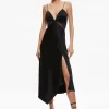 Alice and Olivia MORIAH SHEER CUTOUT MIDI DRESS BLACK*DRESSES | DRESSES | CLOTHING