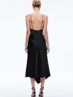 Alice and Olivia MORIAH SHEER CUTOUT MIDI DRESS BLACK*DRESSES | DRESSES | CLOTHING