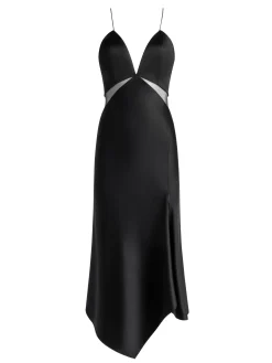 Alice and Olivia MORIAH SHEER CUTOUT MIDI DRESS BLACK*DRESSES | DRESSES | CLOTHING