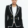 Alice and Olivia MYA CONTRAST PIPING FITTED BLAZER BLACK/OFF WHITE*FEATURED SHOPS | FEATURED SHOPS | FEATURED SHOPS | CLOTHING | CLOTHING