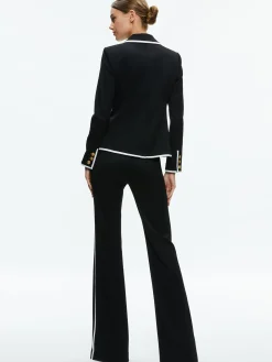 Alice and Olivia MYA CONTRAST PIPING FITTED BLAZER BLACK/OFF WHITE*FEATURED SHOPS | FEATURED SHOPS | FEATURED SHOPS | CLOTHING | CLOTHING