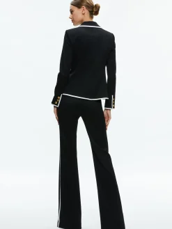 Alice and Olivia MYA CONTRAST PIPING FITTED BLAZER + PRINCESS CONTRAST PIPING PANT *CLOTHING