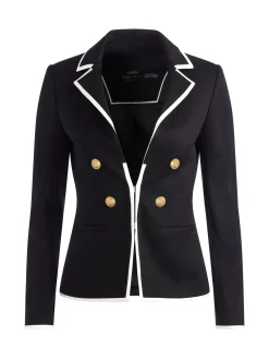 Alice and Olivia MYA CONTRAST PIPING FITTED BLAZER BLACK/OFF WHITE*FEATURED SHOPS | FEATURED SHOPS | FEATURED SHOPS | CLOTHING | CLOTHING