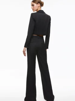 Alice and Olivia MYA CROPPED NOTCH COLLAR BLAZER BLACK PINSTRIPE*FEATURED SHOPS | CLOTHING | CLOTHING