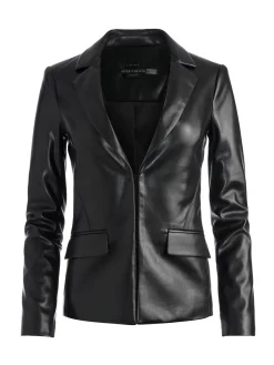Alice and Olivia MYA VEGAN LEATHER NOTCH COLLAR BLAZER BLACK*FEATURED SHOPS | FEATURED SHOPS | CLOTHING