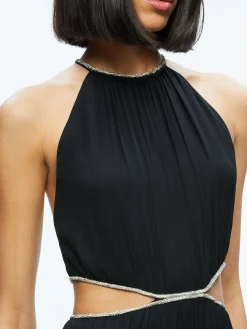 Alice and Olivia MYRTICE EMBELLISHED CUT OUT MAXI DRESS *DRESSES | DRESSES | CLOTHING