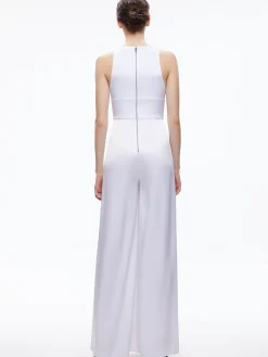 Alice and Olivia MYRTLE DEEP V-NECK WIDE LEG JUMPSUIT *CLOTHING