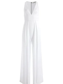 Alice and Olivia MYRTLE DEEP V-NECK WIDE LEG JUMPSUIT *CLOTHING