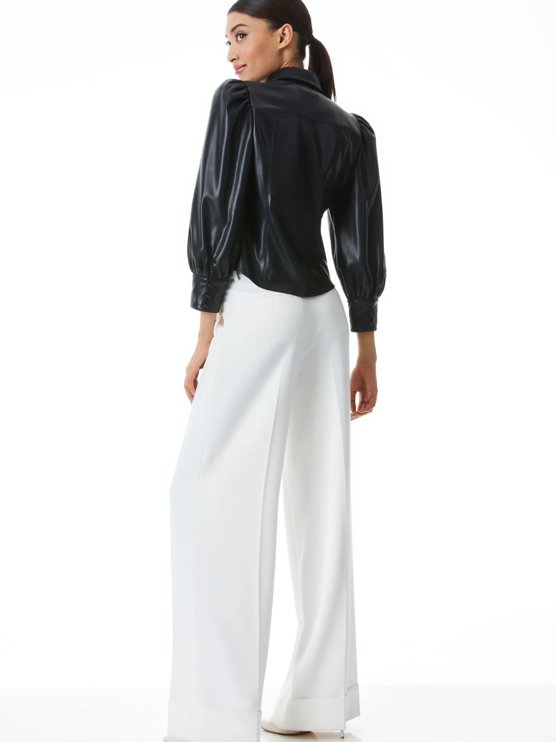 Alice and Olivia NADINE VEGAN LEATHER BUTTON DOWN *FEATURED SHOPS | FEATURED SHOPS | FEATURED SHOPS | CLOTHING