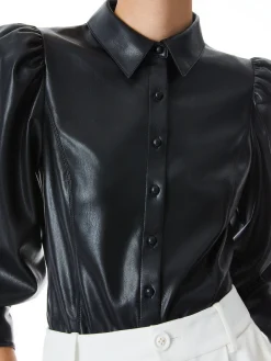 Alice and Olivia NADINE VEGAN LEATHER BUTTON DOWN *FEATURED SHOPS | FEATURED SHOPS | FEATURED SHOPS | CLOTHING