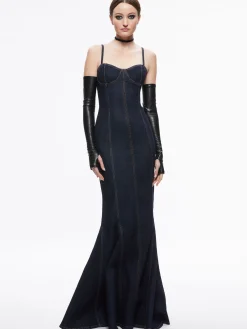 Alice and Olivia NATACHA GODET MAXI DENIM DRESS DARK RINSE*FEATURED SHOPS | DRESSES | DRESSES | CLOTHING
