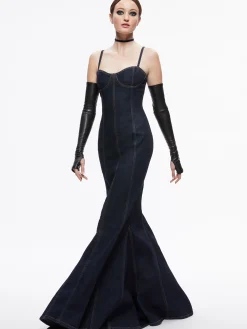 Alice and Olivia NATACHA GODET MAXI DENIM DRESS DARK RINSE*FEATURED SHOPS | DRESSES | DRESSES | CLOTHING