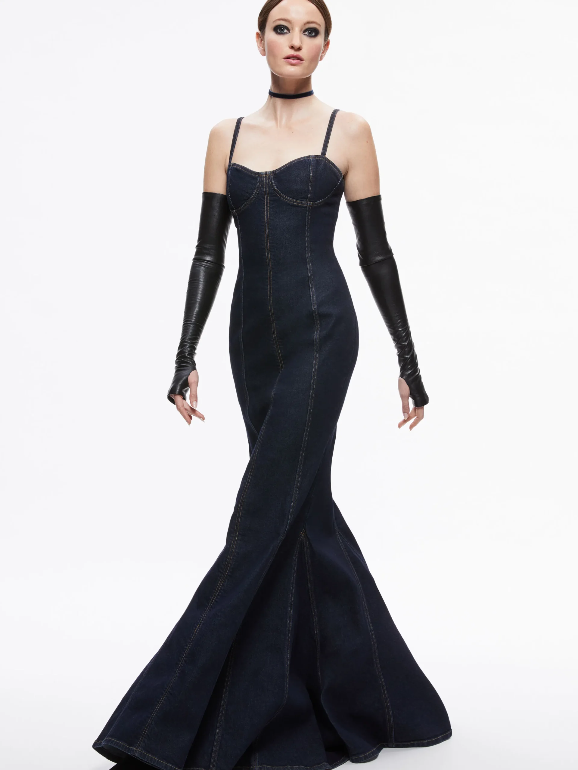 Alice and Olivia NATACHA GODET MAXI DENIM DRESS DARK RINSE*FEATURED SHOPS | DRESSES | DRESSES | CLOTHING