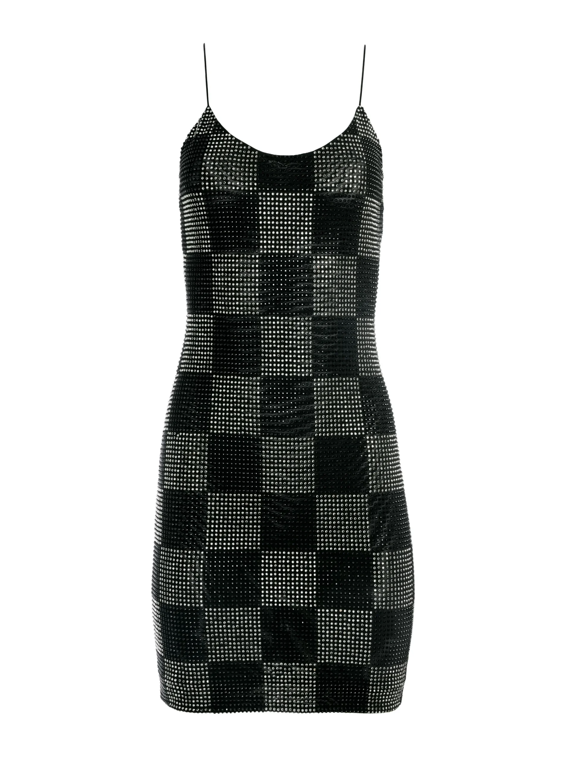 Alice and Olivia NELLE EMBELLISHED MINI DRESS CHECKERBOARD BLACK*CLOTHING