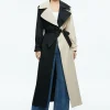 Alice and Olivia NEVADA TRENCH COAT BLACK/LATTE*FEATURED SHOPS | CLOTHING
