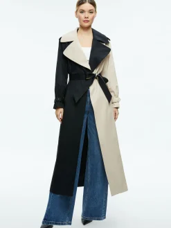 Alice and Olivia NEVADA TRENCH COAT BLACK/LATTE*FEATURED SHOPS | CLOTHING