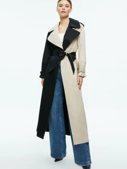 Alice and Olivia NEVADA TRENCH COAT BLACK/LATTE*FEATURED SHOPS | CLOTHING