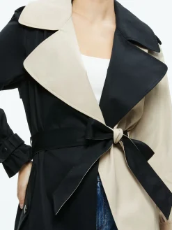 Alice and Olivia NEVADA TRENCH COAT BLACK/LATTE*FEATURED SHOPS | CLOTHING