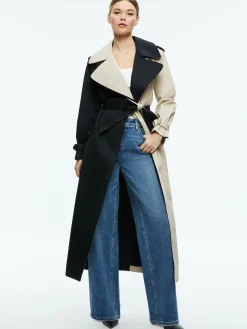 Alice and Olivia NEVADA TRENCH COAT BLACK/LATTE*FEATURED SHOPS | CLOTHING
