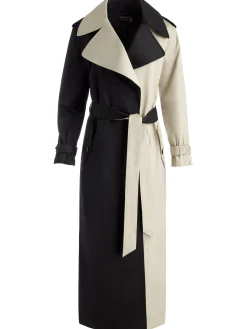Alice and Olivia NEVADA TRENCH COAT BLACK/LATTE*FEATURED SHOPS | CLOTHING