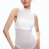 Alice and Olivia NICHOL HIGH NECK SLEEVELESS MESH BODYSUIT *FEATURED SHOPS | CLOTHING