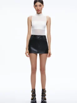Alice and Olivia NICHOL HIGH NECK SLEEVELESS MESH BODYSUIT *FEATURED SHOPS | CLOTHING