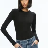 Alice and Olivia OLEA ROUND NECK BODYSUIT BLACK*FEATURED SHOPS | CLOTHING
