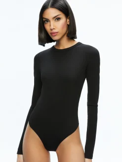 Alice and Olivia OLEA ROUND NECK BODYSUIT BLACK*FEATURED SHOPS | CLOTHING