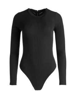 Alice and Olivia OLEA ROUND NECK BODYSUIT BLACK*FEATURED SHOPS | CLOTHING