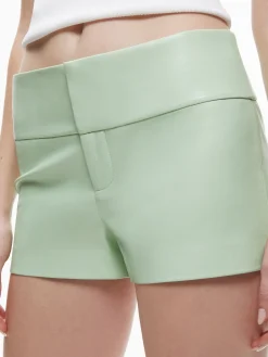 Alice and Olivia OLIVIA VEGAN LEATHER SHORT PISTACHIO*FEATURED SHOPS | CLOTHING