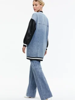 Alice and Olivia ORTEN OVERSIZED VARSITY JACKET SADIE LT VINTAGE BLUE*FEATURED SHOPS | CLOTHING