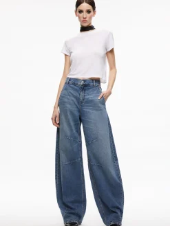 Alice and Olivia PARKER LOW RISE BALLOON LEG JEAN AVERY BLUE*FEATURED SHOPS | CLOTHING | CLOTHING