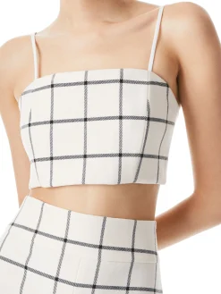 Alice and Olivia PEARLE SPAGHETTI STRAP BUSTIER OFF WHITE/BLACK*FEATURED SHOPS | CLOTHING