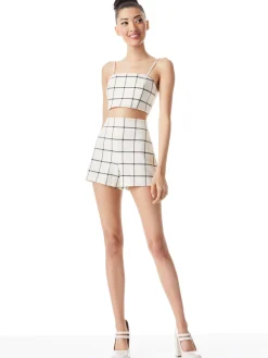 Alice and Olivia PEARLE SPAGHETTI STRAP BUSTIER OFF WHITE/BLACK*FEATURED SHOPS | CLOTHING