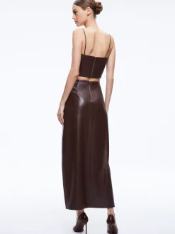 Alice and Olivia PEARLE VEGAN LEATHER BUSTIER TOP + SIOBHAN VEGAN LEATHER MAXI SKIRT *CLOTHING