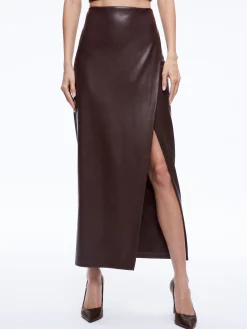 Alice and Olivia PEARLE VEGAN LEATHER BUSTIER TOP + SIOBHAN VEGAN LEATHER MAXI SKIRT *CLOTHING