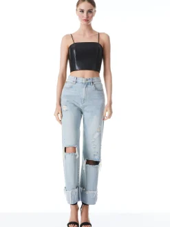 Alice and Olivia PEARLE VEGAN LEATHER SPAGHETTI STRAP BUSTIER *FEATURED SHOPS | FEATURED SHOPS | CLOTHING