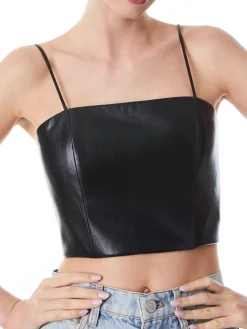 Alice and Olivia PEARLE VEGAN LEATHER SPAGHETTI STRAP BUSTIER *FEATURED SHOPS | FEATURED SHOPS | CLOTHING