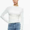 Alice and Olivia PERCY CREWNECK RUCHED CROPPED TOP *FEATURED SHOPS | CLOTHING