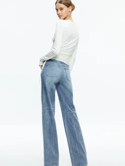 Alice and Olivia PERCY CREWNECK RUCHED CROPPED TOP *FEATURED SHOPS | CLOTHING