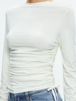 Alice and Olivia PERCY CREWNECK RUCHED CROPPED TOP *FEATURED SHOPS | CLOTHING