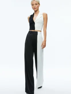 Alice and Olivia POMPEY COLOR BLOCK PANT BLACK/OFF WHITE*FEATURED SHOPS | FEATURED SHOPS | CLOTHING